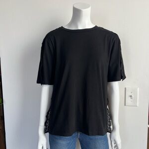 ENGLISH FACTORY TEE SHIRT WITH LACE TRIM